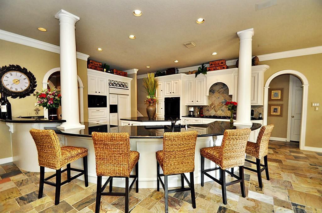 Traditional Kitchen with Ms international multi color 12 in. x 12 in. gauged slate floor and wall tile, electric cooktop