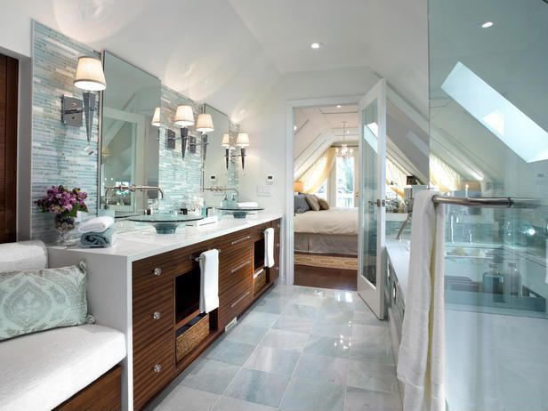Contemporary Master Bathroom with frameless showerdoor, Bathtub, Pental quartz super white bq200, Vessel sink, Skylight