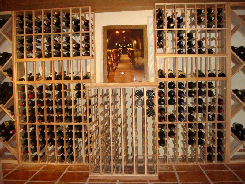 Craftsman Wine Cellar with terracotta tile floors, Standard height
