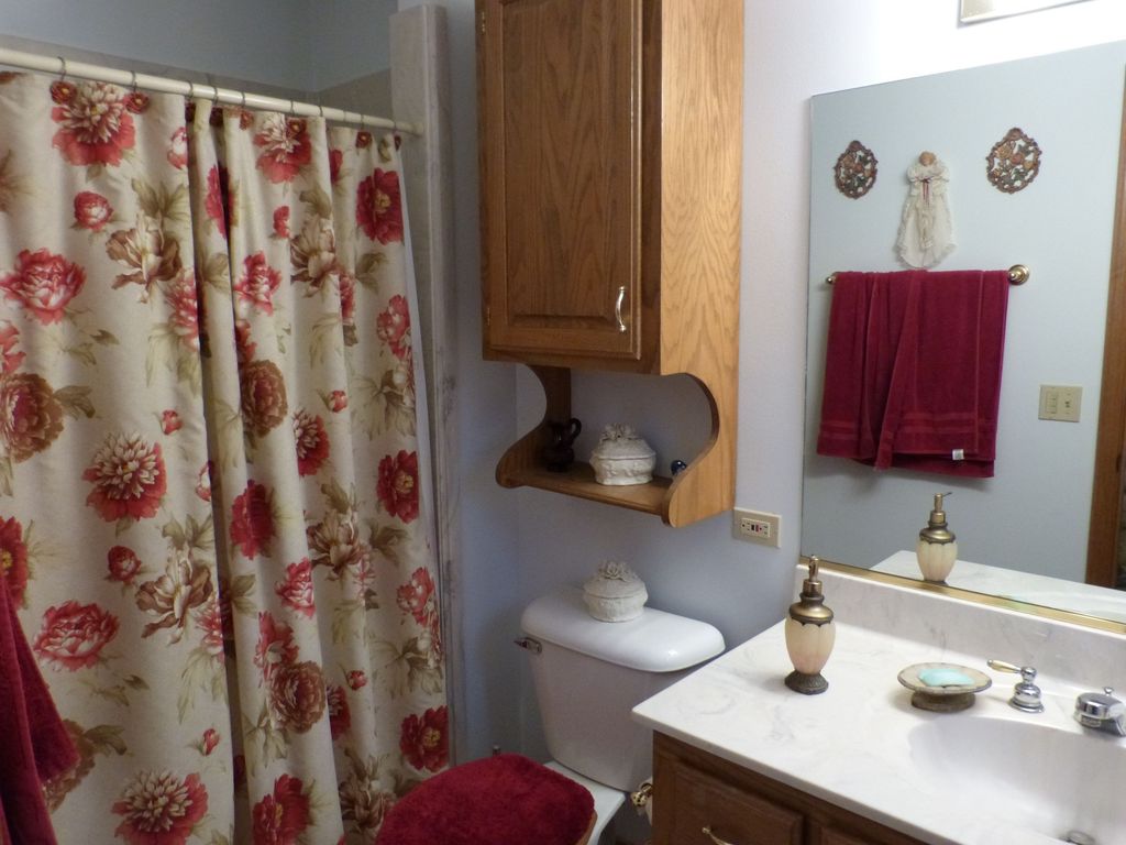 Country Full Bathroom with Bathtub, Full Bath, Standard height, Shower, Undermount sink, Inset cabinets, shower bath combo