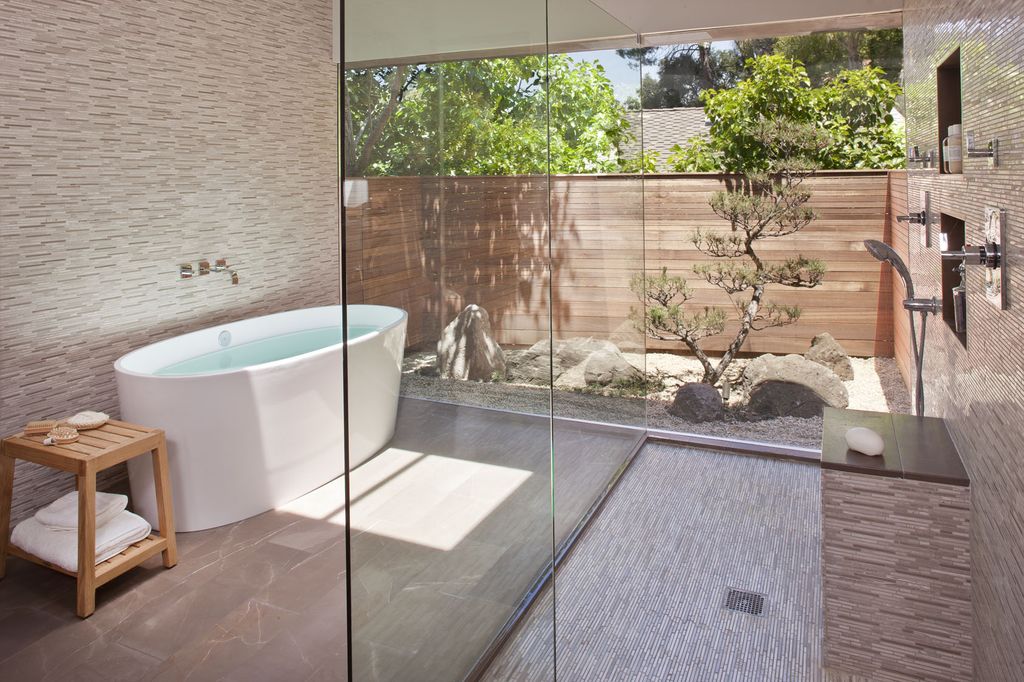 Contemporary Master Bathroom with Bathtub, Spa Escapes Elsa 67" x 32" Bathtub, Master bathroom, Shower, Freestanding