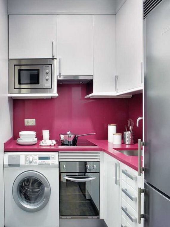 Contemporary Kitchen with full backsplash, Standard height, built-in microwave, Undermount sink, Wall Hood, wall oven, Flush