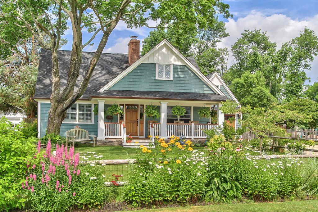 Cottage Exterior of Home with Covered porch