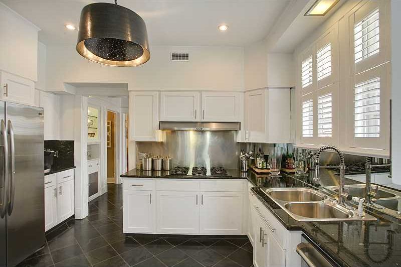 Contemporary Kitchen with dishwasher, Standard height, Stainless Steel, Framed Partial Panel, Paint 1, full backsplash